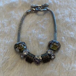 Vintage beaded hook eye clasp bracelet